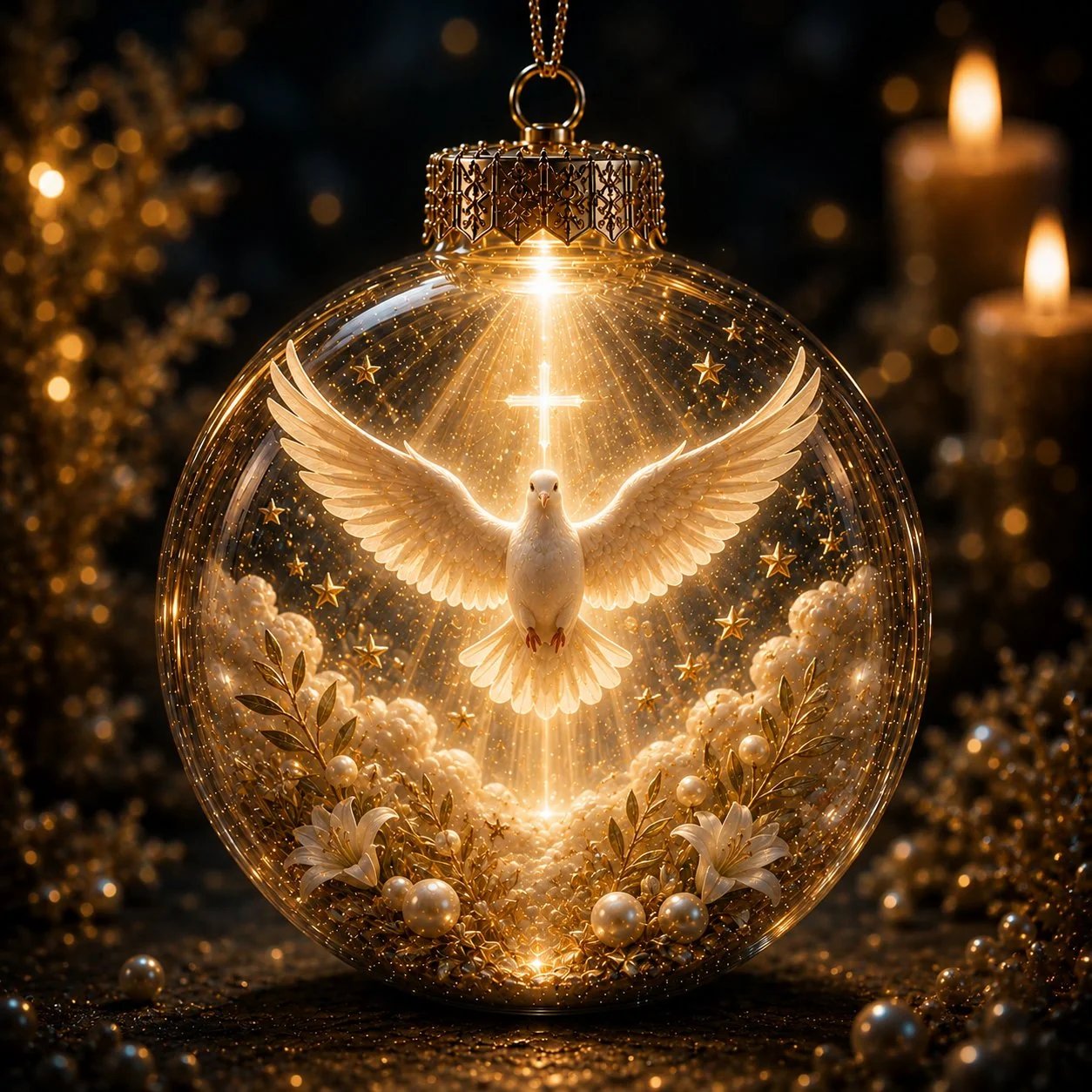 🔥🎁⏳ Last Day 50% OFF – ✝️ Illuminated 3D Christian Faith Ornament Collection | Clear Globe with Sacred Figures, Warm Golden Glow & 8 Meaningful Designs ✨