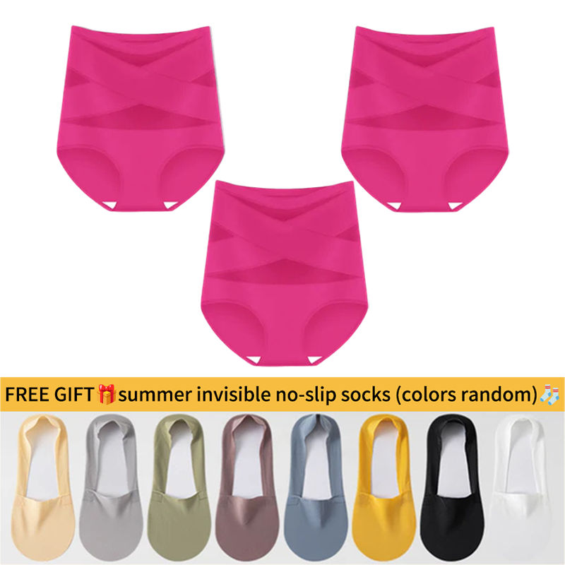💖Last Day-Buy 1 Get 2 Packs💖Plus-Size High-Waist Cross Tummy Control Panties