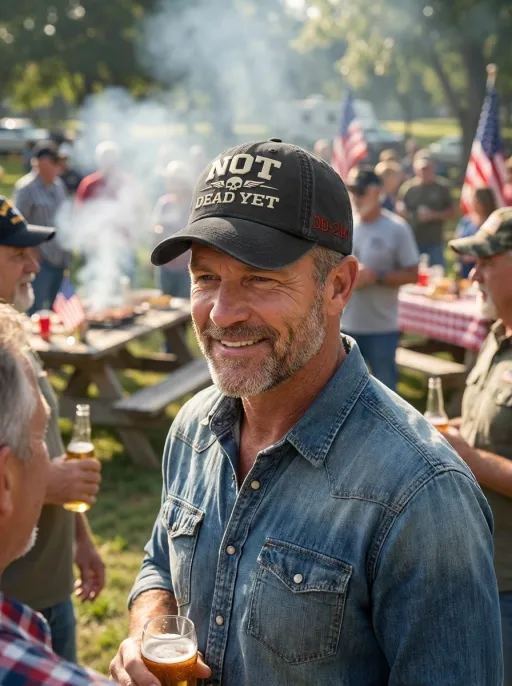 NOT DE*D YET Veteran Dad Hat – DD214 Military Style Adjustable Cap