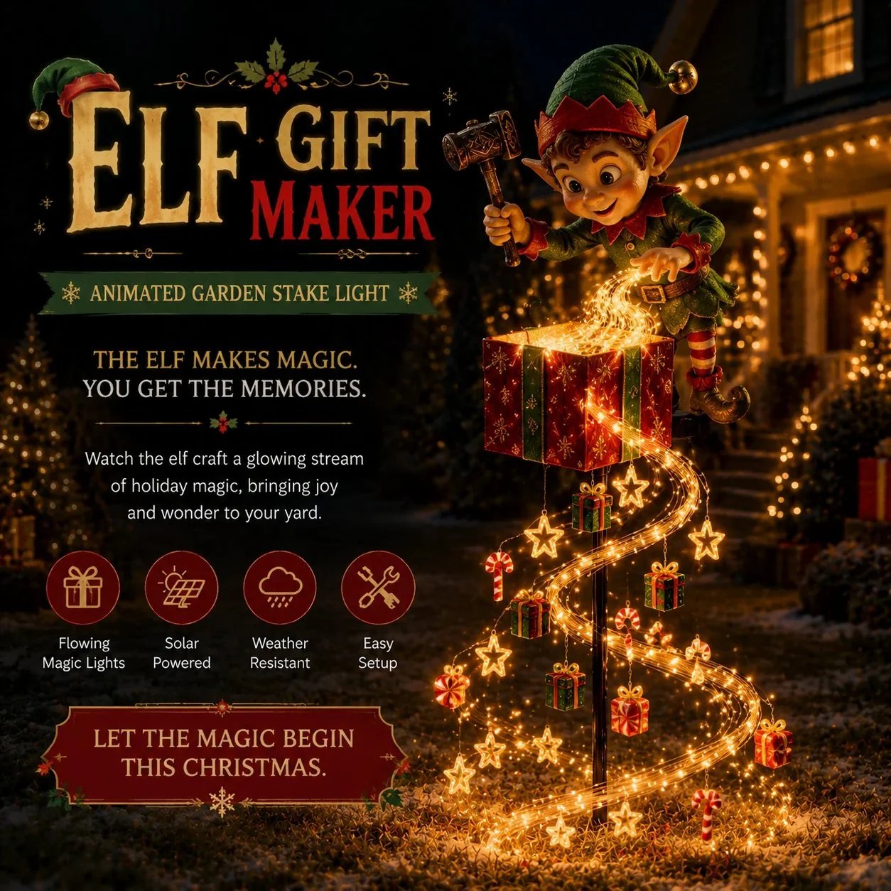 🎄 50% OFF✨Christmas Magic Solar Garden Stake Light