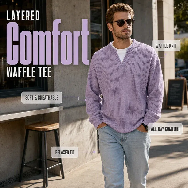 ⌛Limited-Time Offer🛍️50% OFF !!📢Layered Comfort Waffle Tee