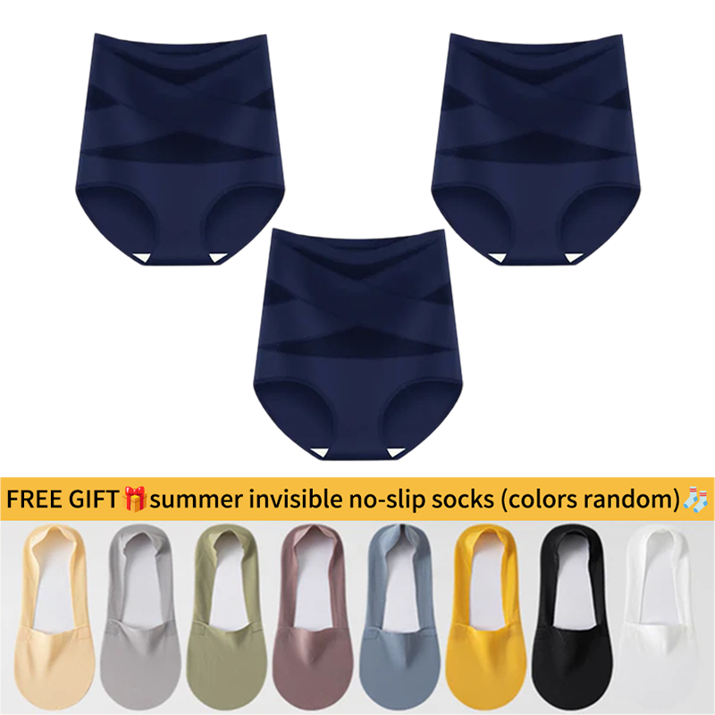 💖Last Day-Buy 1 Get 2 Packs💖Plus-Size High-Waist Cross Tummy Control Panties