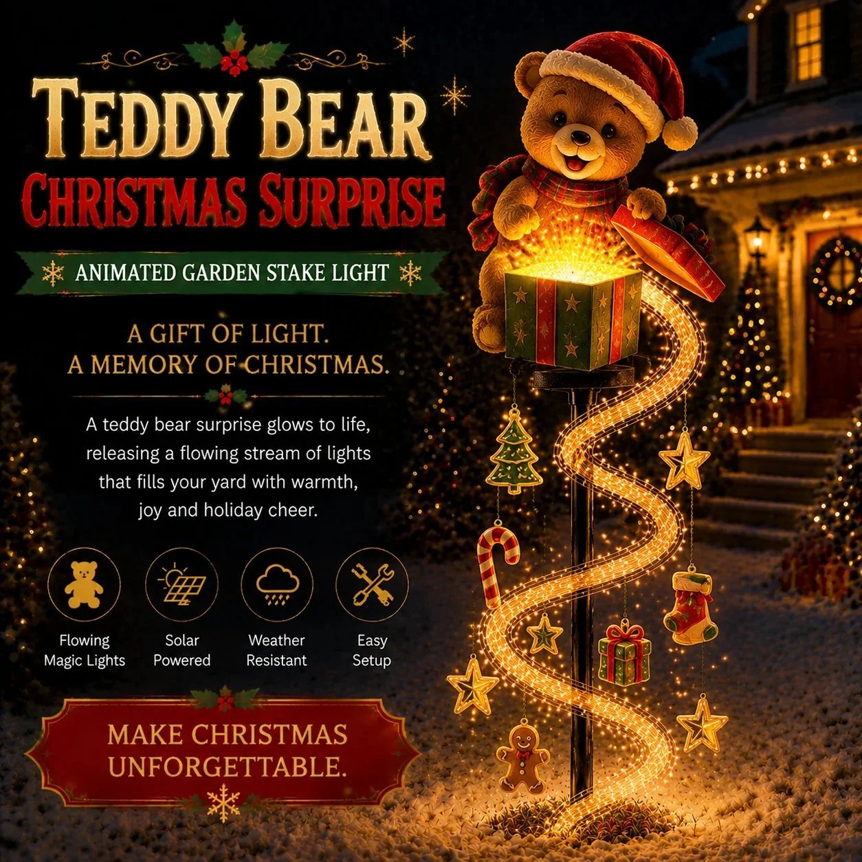 🎄 50% OFF✨Christmas Magic Solar Garden Stake Light
