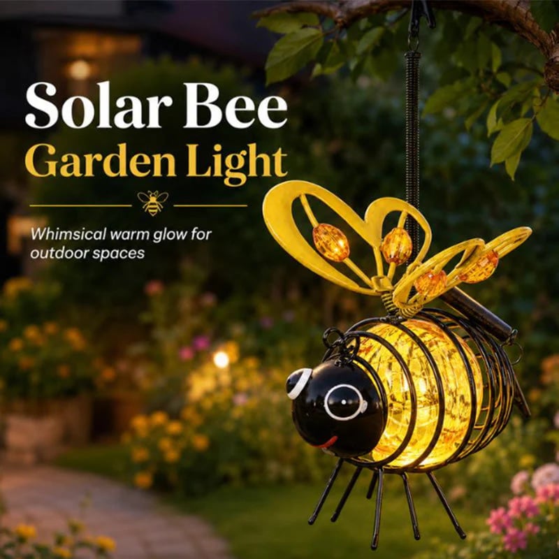 🌙🍃 HOT SALE 50% OFF! Hanging Solar Bee Light – Warm Amber Glow, Flicker-Free, Perfect for Garden Parties, Camping, or Kids’ Rooms – Spread Joy Day and Night 🌞🌜