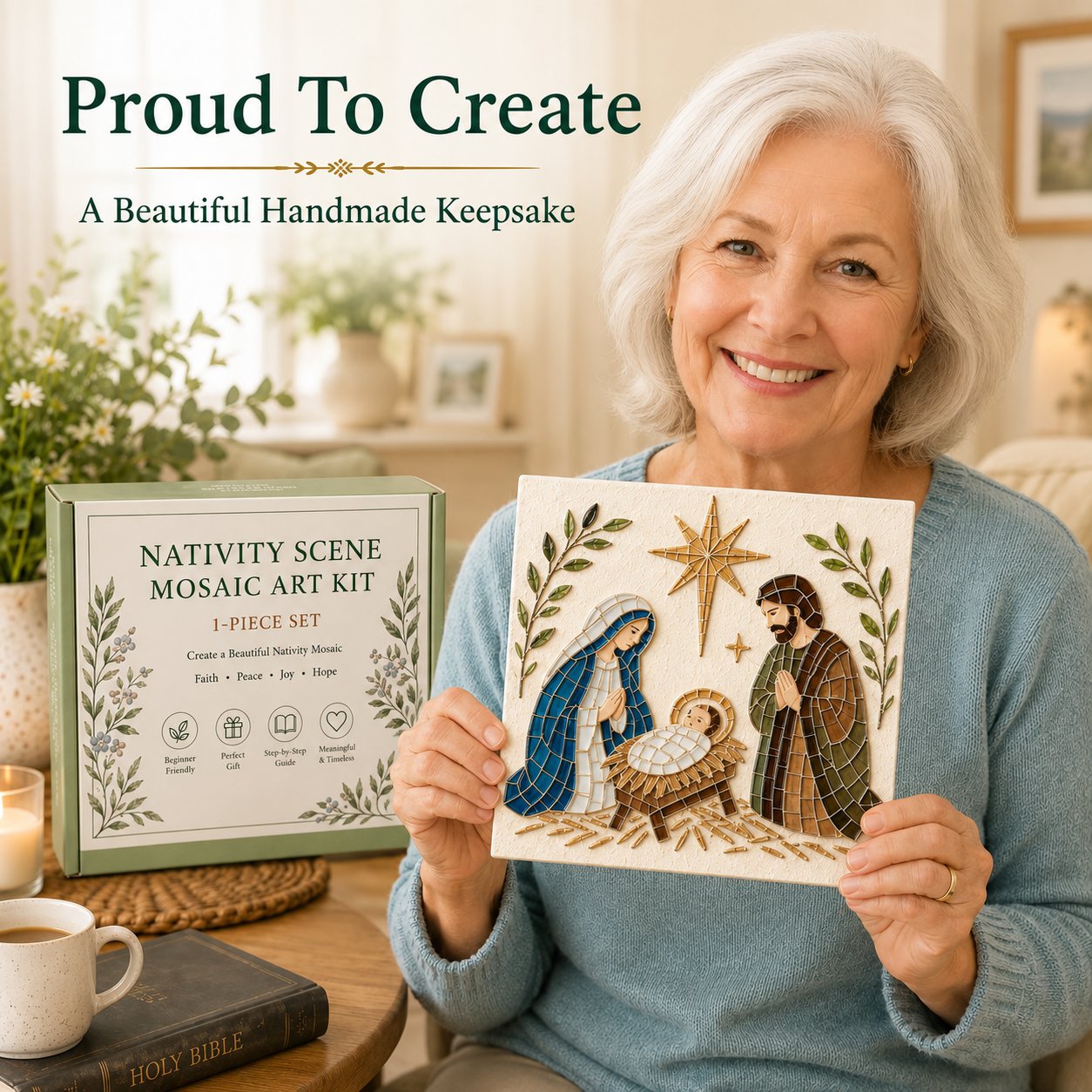 💥 LAST DAY 50% OFF - Nativity Sea Glass Art Kit – Beginner-Friendly ✨