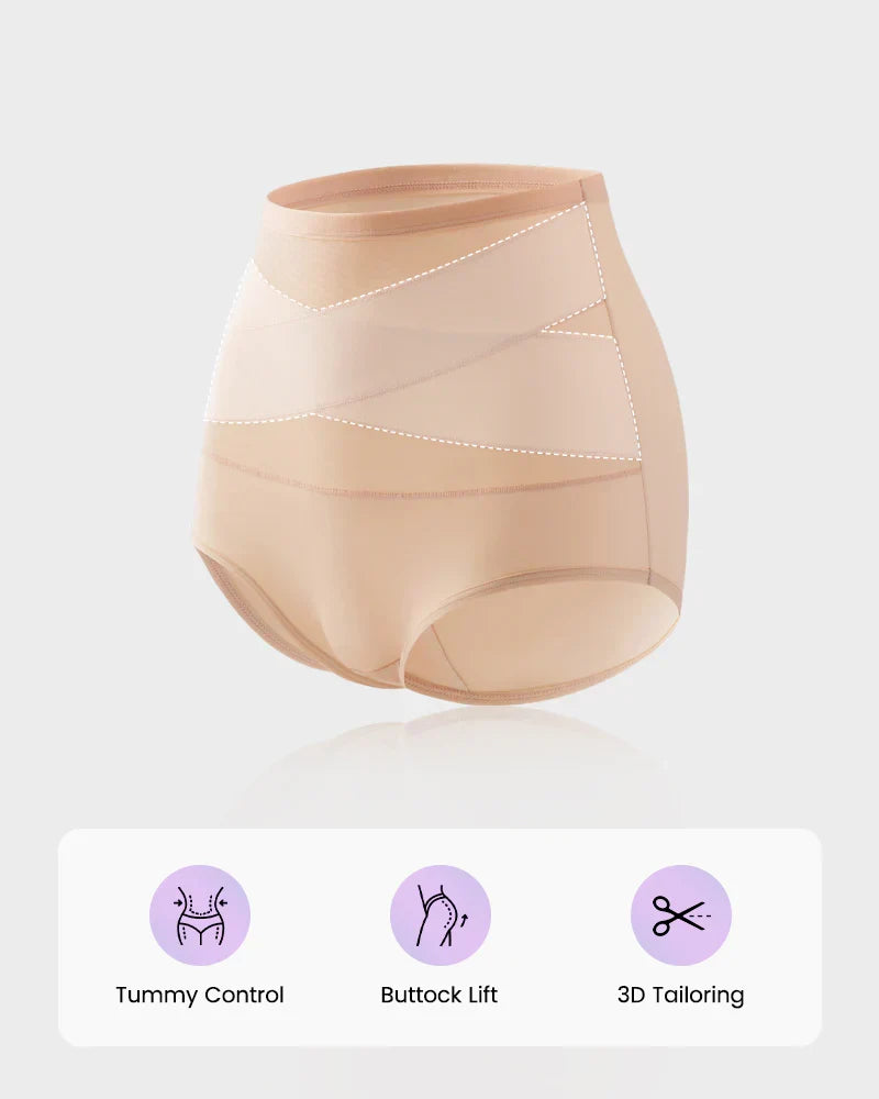 💖Last Day-Buy 1 Get 2 Packs💖Plus-Size High-Waist Cross Tummy Control Panties