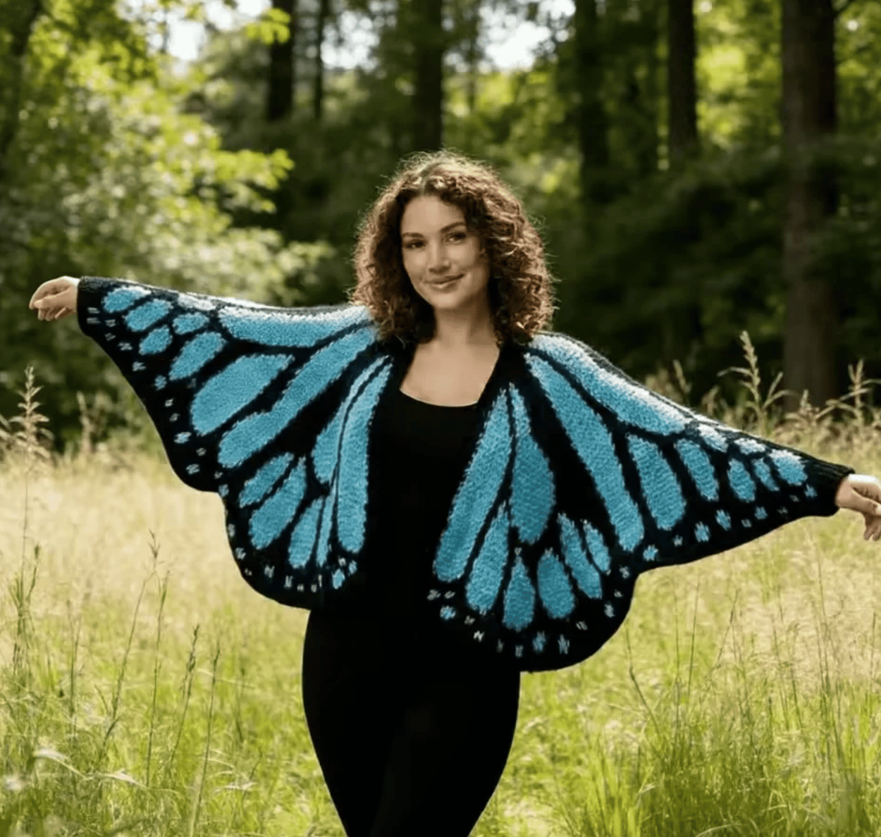 Handcrafted Monarch Butterfly Cardigan