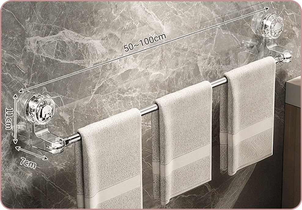 Adjustable Suction Cup Towel Bar