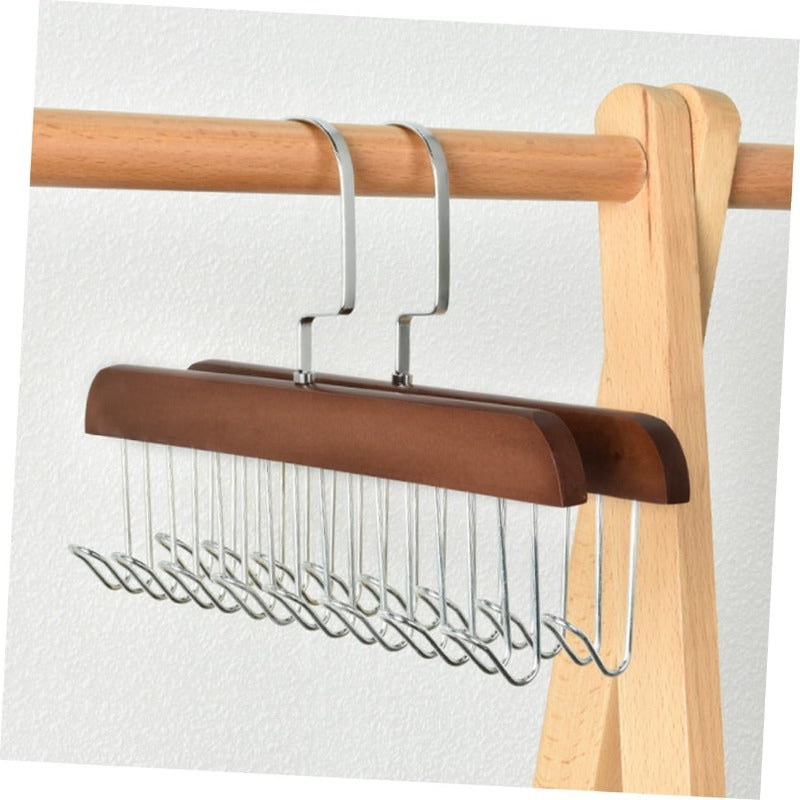 HangTidy Solid Wood & Steel Multi-Hook Closet Hanger