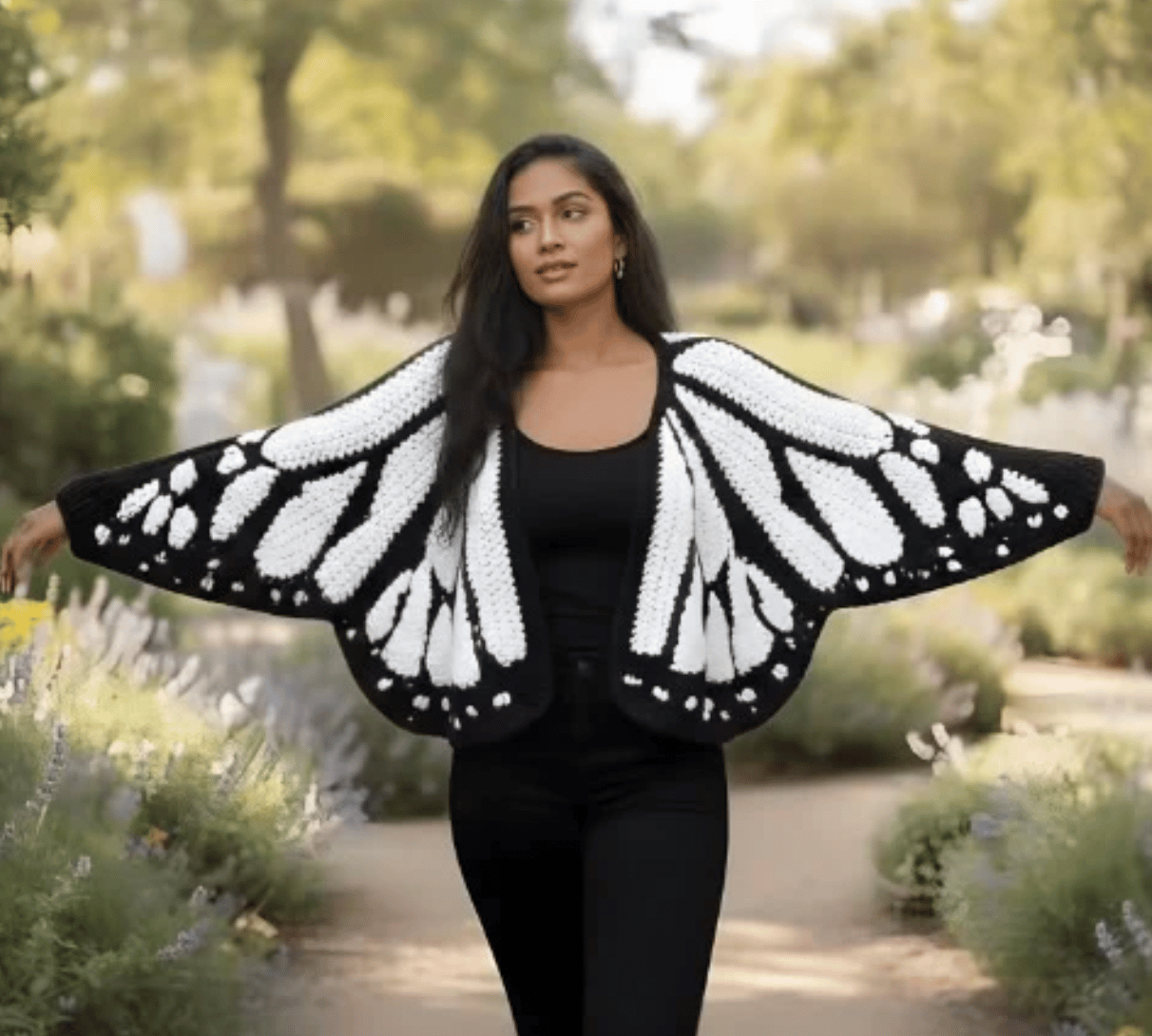 Handcrafted Monarch Butterfly Cardigan