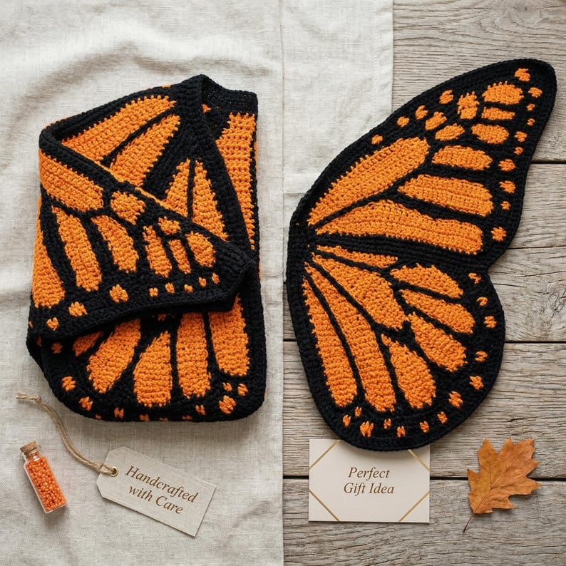 Handcrafted Monarch Butterfly Cardigan