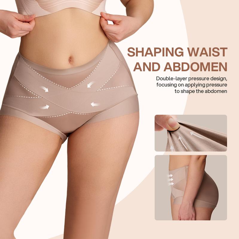 💖Last Day-Buy 1 Get 2 Packs💖Plus-Size High-Waist Cross Tummy Control Panties