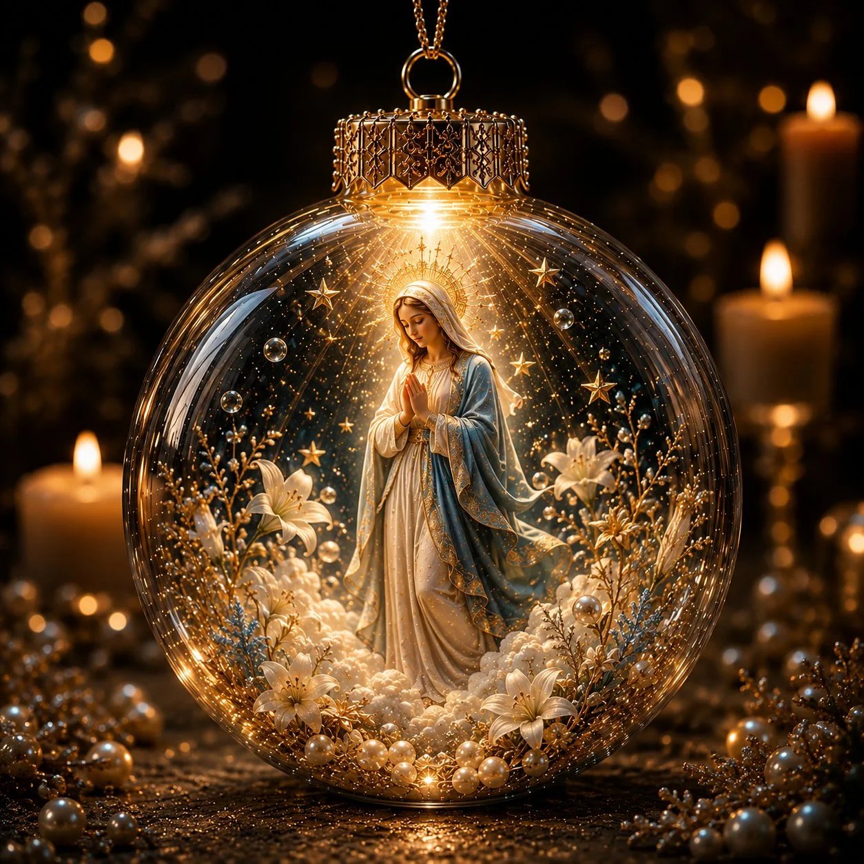 🔥🎁⏳ Last Day 50% OFF – ✝️ Illuminated 3D Christian Faith Ornament Collection | Clear Globe with Sacred Figures, Warm Golden Glow & 8 Meaningful Designs ✨