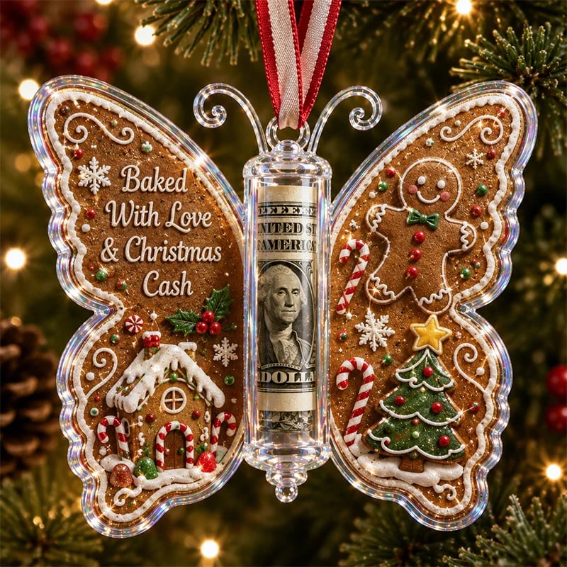 🔥LAST DAY 50% OFF🎄Christmas Cash Gift Butterfly Ornament🦋 – Holiday Money Holder Keepsake💵✨
