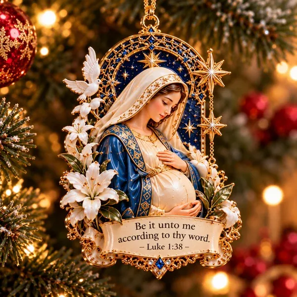 Mary's Promise Christian ornament