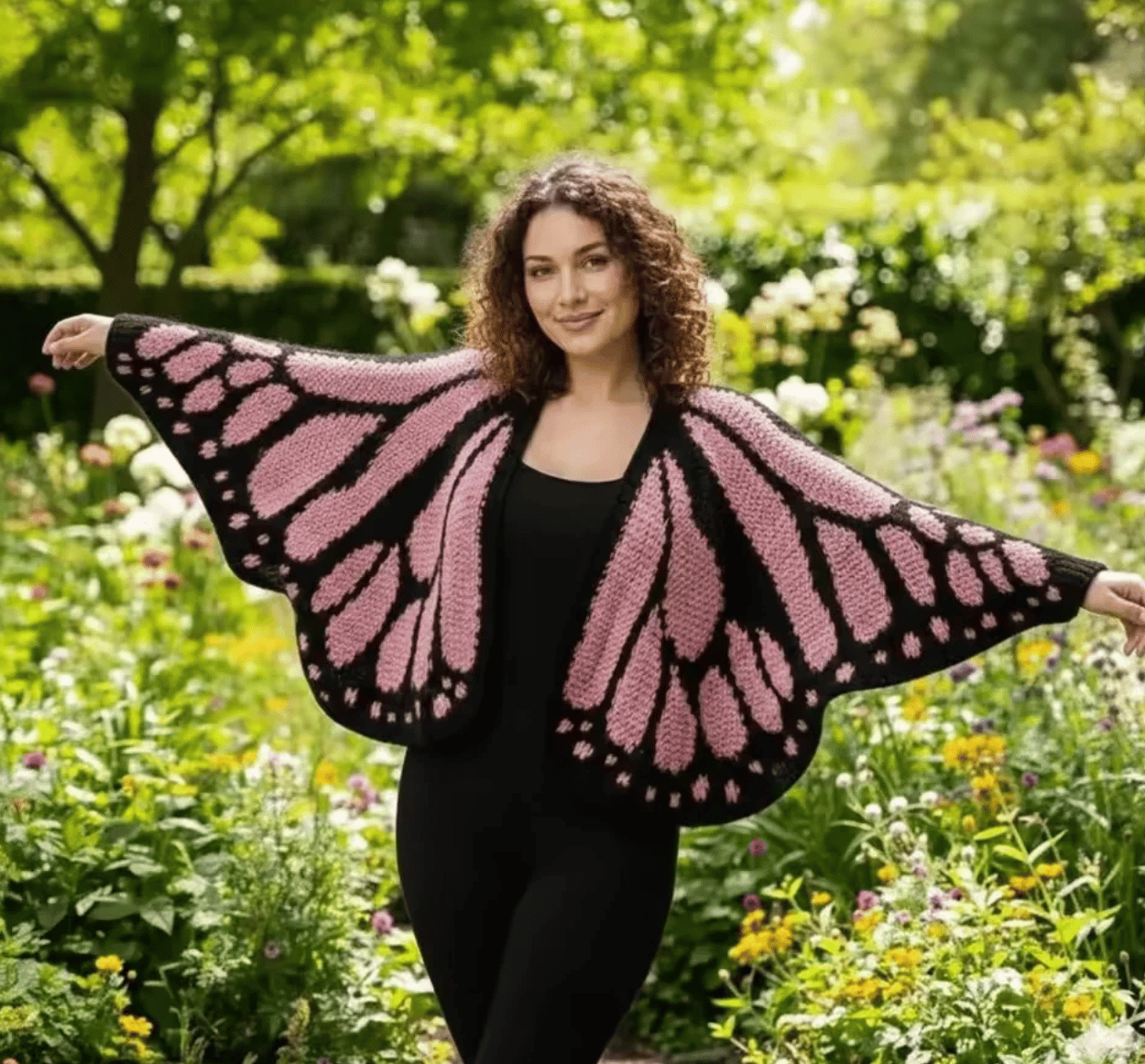 Handcrafted Monarch Butterfly Cardigan