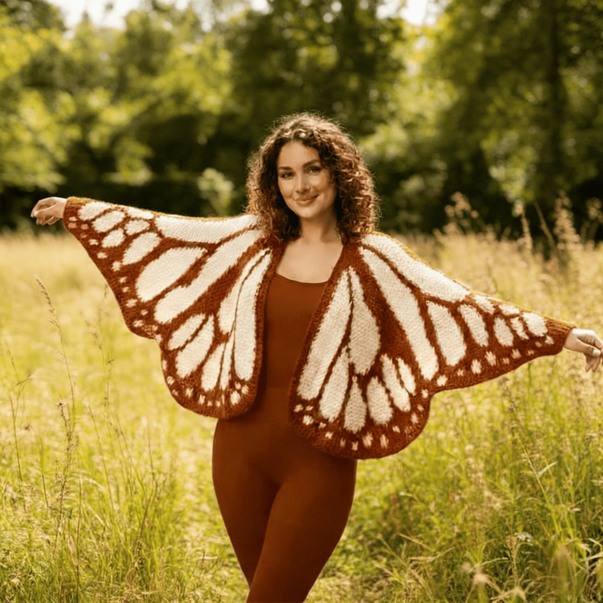 Handcrafted Monarch Butterfly Cardigan