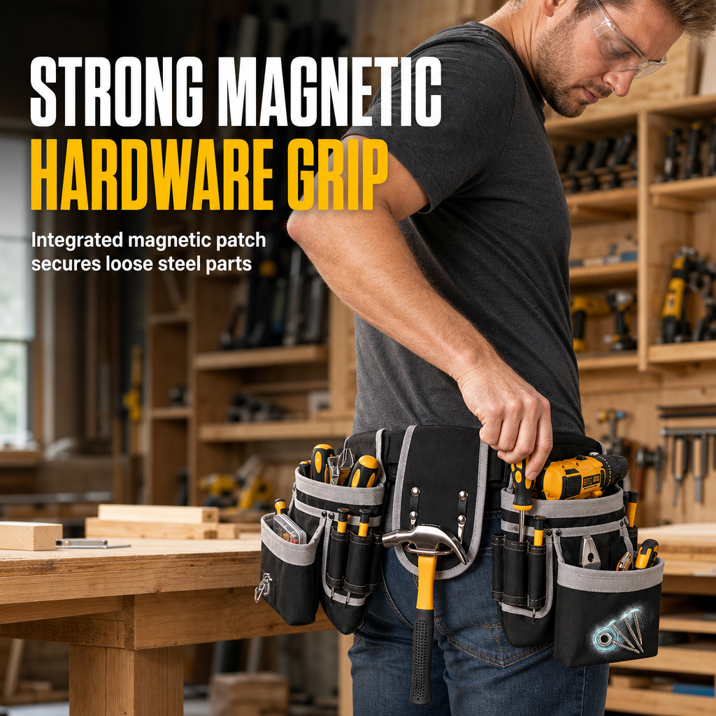 📢📢50% OFF !! ⏰Adjustable Tool Waist Bag – Multi-pocket & hands-free carry ✨