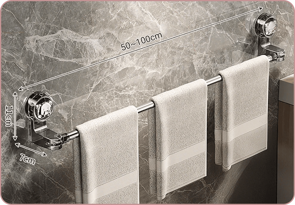 Adjustable Suction Cup Towel Bar