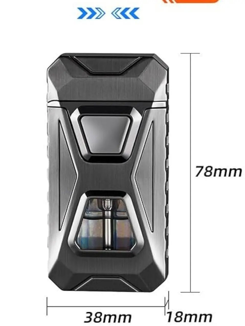 Voice-Activated Dual Flame Lighter (Butane Not Included) | USB Rechargeable Windproof Refillable with Visible Window