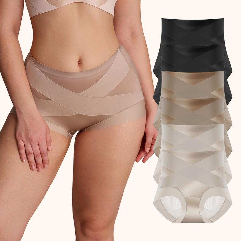 💖Last Day-Buy 1 Get 2 Packs💖Plus-Size High-Waist Cross Tummy Control Panties