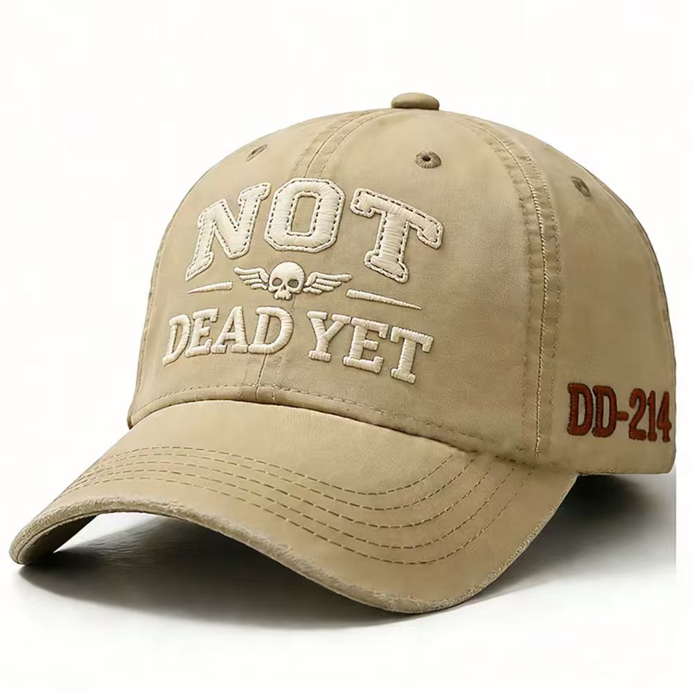 NOT DE*D YET Veteran Dad Hat – DD214 Military Style Adjustable Cap