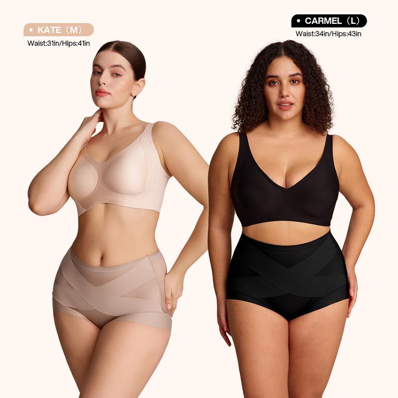 💖Last Day-Buy 1 Get 2 Packs💖Plus-Size High-Waist Cross Tummy Control Panties