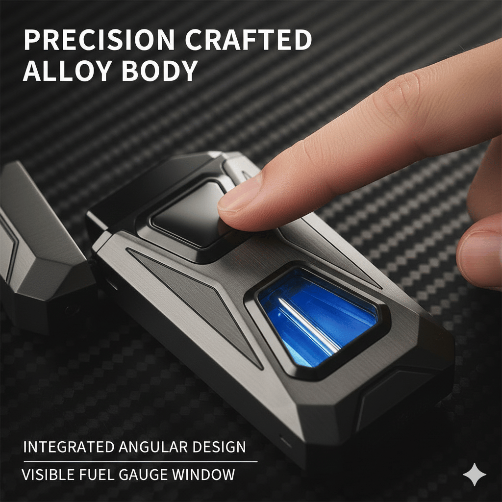 Voice-Activated Dual Flame Lighter (Butane Not Included) | USB Rechargeable Windproof Refillable with Visible Window