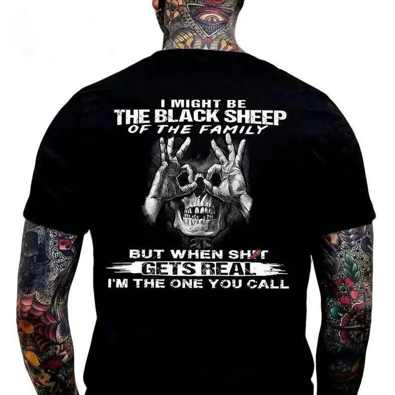I Might Be The Black Sheep Of The Family Funny Skull Graphic T-Shirt