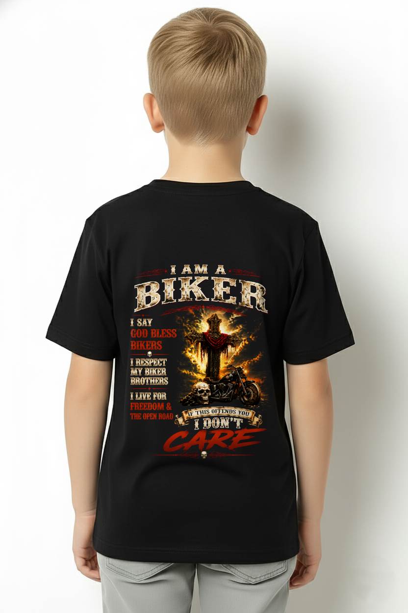 I AM A BIKER GOD BLESS BIKERS RESPECT MY BROTHERS LIVE FOR FREEDOM & THE OPEN ROAD - SHIRT FOR MEN