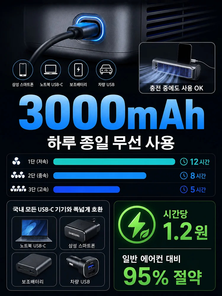 휴대용 미니 에어컨 타워팬