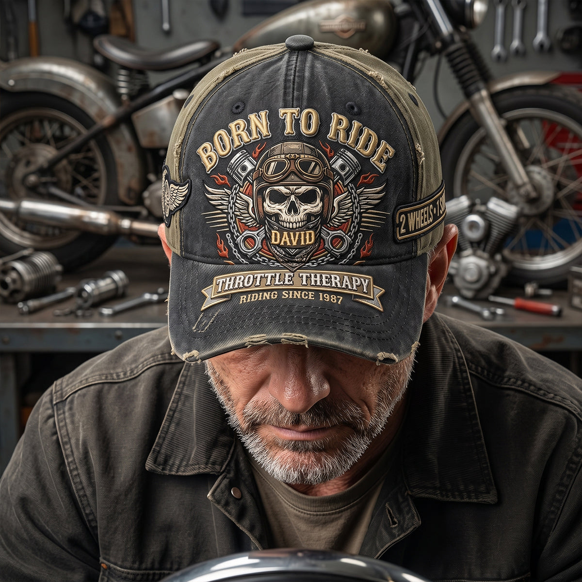 🔥HOT SALE 50% OFF🔥Vintage Rider Skull Classic Cap - Personalized Gifts