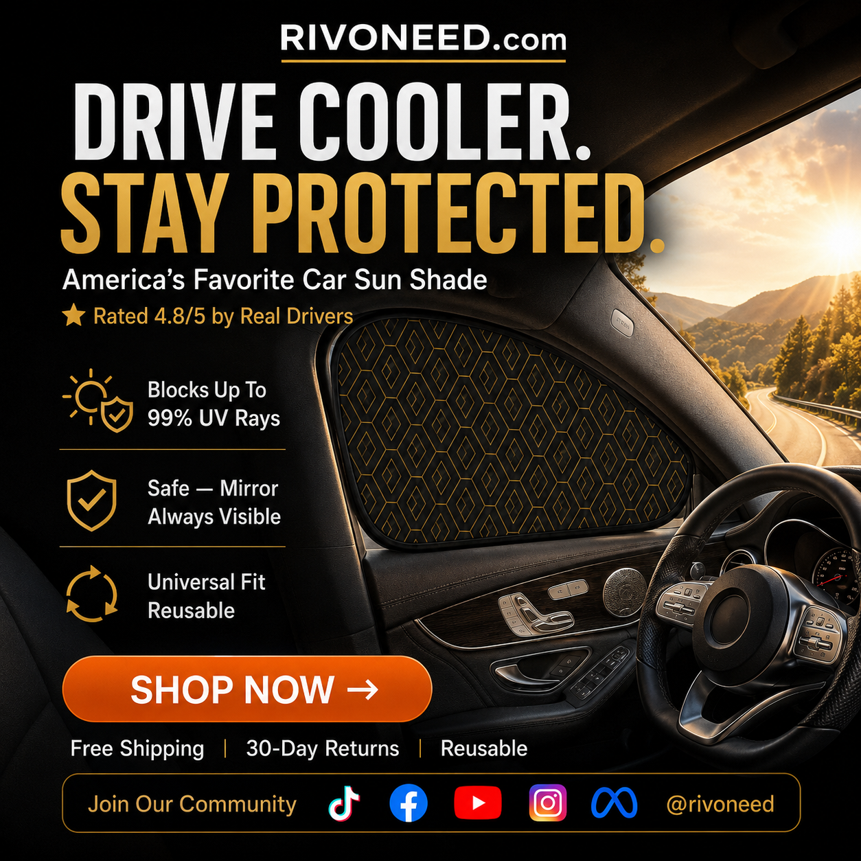 LIMITED-TIME 50% OFF! ⏰Universal Car Side Window Sun Shades