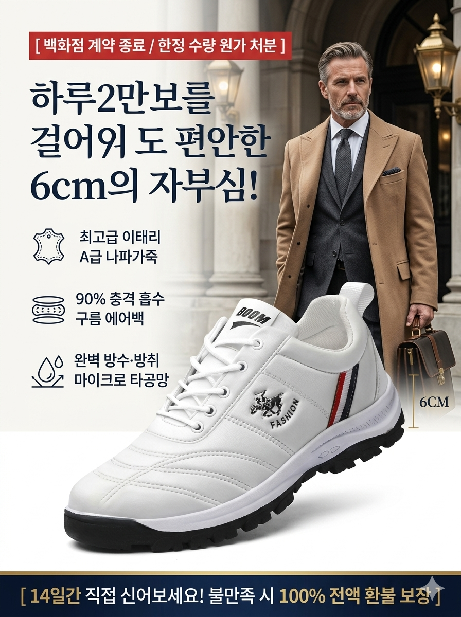 【마진 포기·전액 환불】남성 영국풍 스포츠-비즈니스 겸용 가죽구두