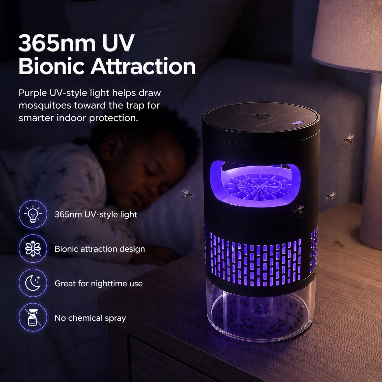 🦟Ultra-Quiet Bionic UV Suction Mosquito Trap