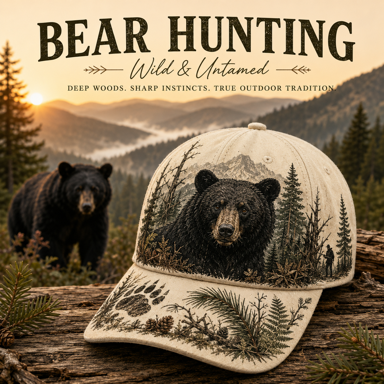 💥LAST DAY 50% OFF -🐻 BEAR HUNTING WILD & UNTAMED HAT