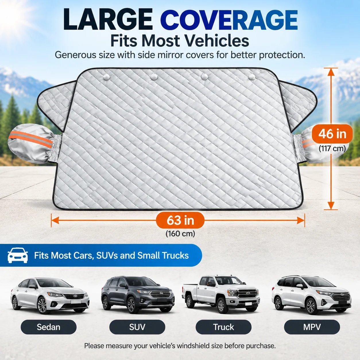 🔥LAST DAY SALE 50% OFF-🚗 Magnetic Windshield Cover – All-Season Sun, Snow & Frost Protector for Cars, SUVs & Trucks
