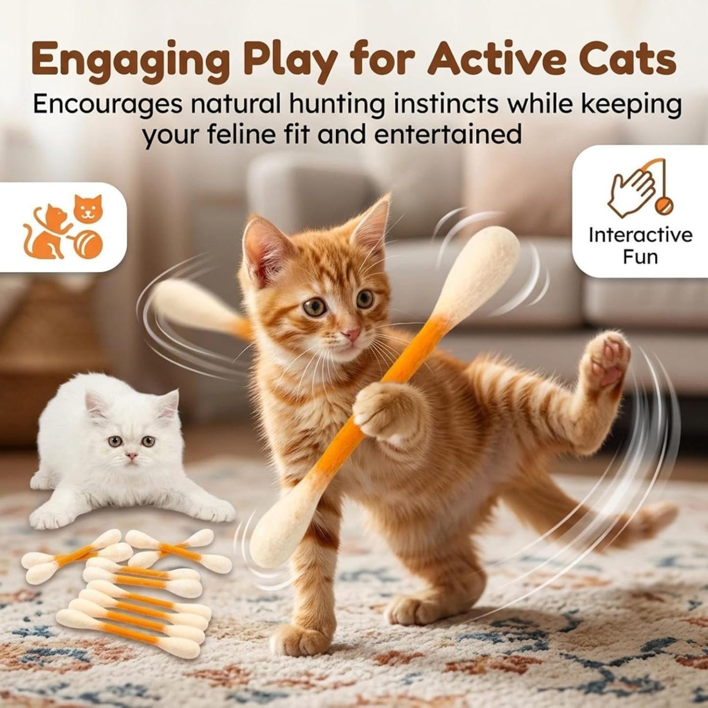 🐱Large Size Cat Toys with Catnip❤️For happy, healthy, and active indoor cats