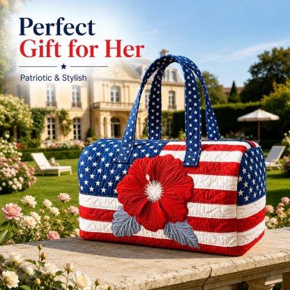 🔥HOT SALE 50% OFF🔥 Floral American Flag Travel Duffel