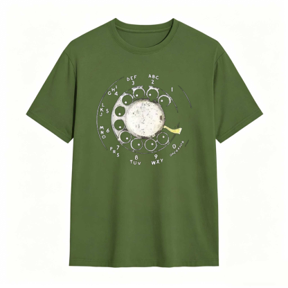 🔥Last Day 50% OFF-Vintage Rotary Phone Dial Pattern T-Shirt