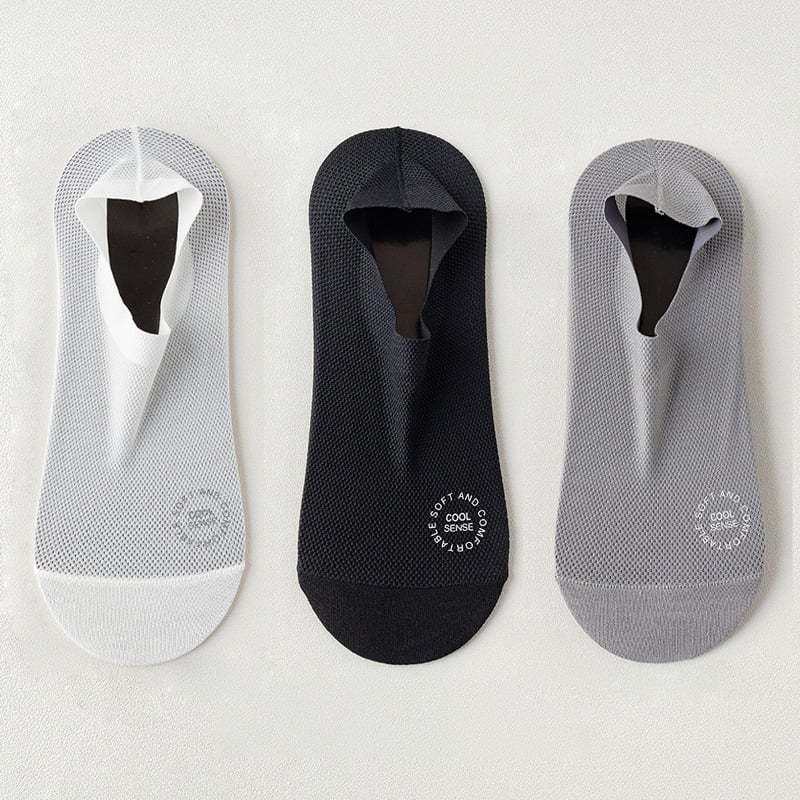 🔥 3-Pair Invisible Grip Socks Pack 🧦 – Breathable Low-Cut Anti-Slip Sweat-Absorbing Design