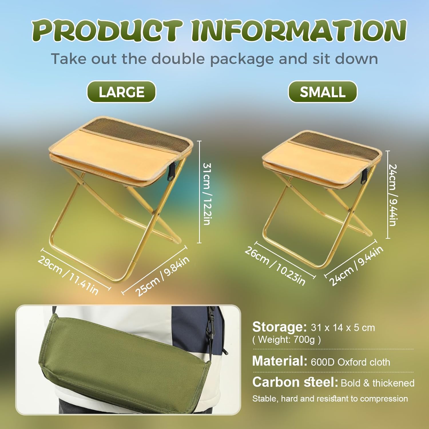 🔥Last Day 50% OFF -Portable Foldable Backpack Stool