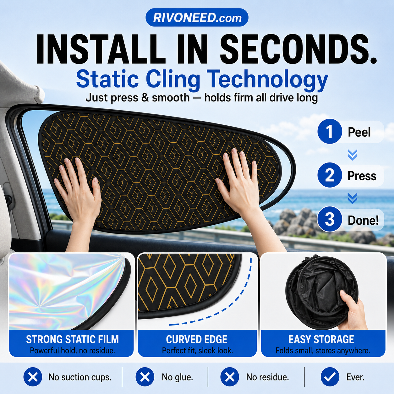 LIMITED-TIME 50% OFF! ⏰Universal Car Side Window Sun Shades