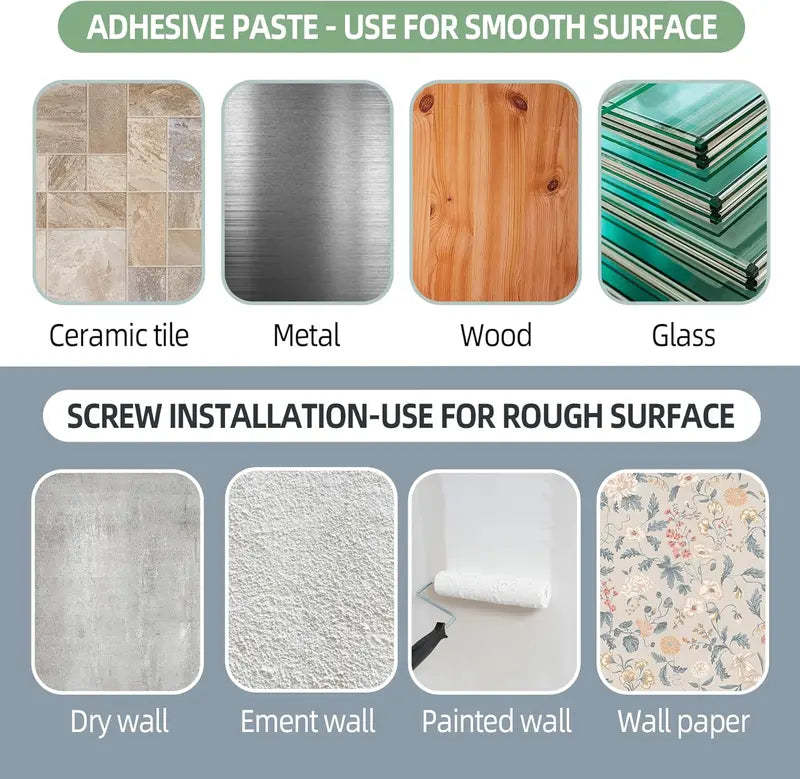 🏠🔨 Self Adhesive Rod Brackets, No Drill Needed Curtain Rod Holders