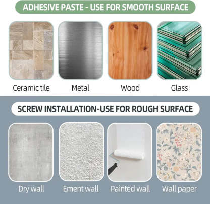 🏠🔨 Self Adhesive Rod Brackets, No Drill Needed Curtain Rod Holders