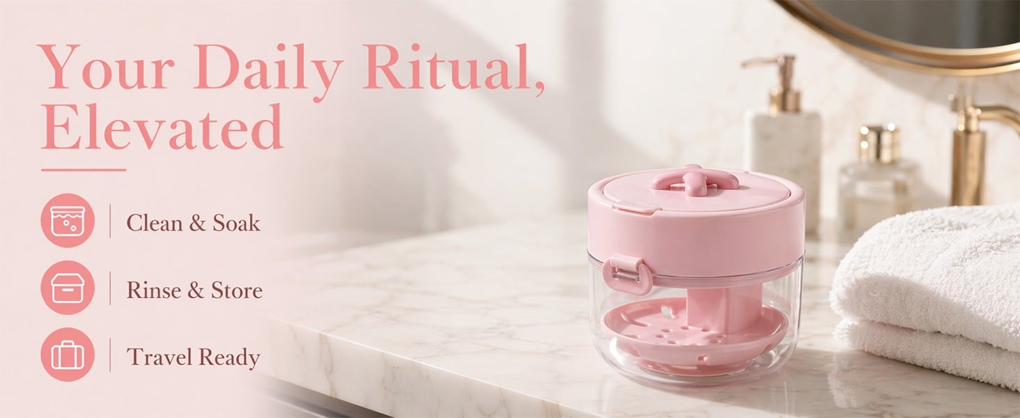3-in-1 retainer case with cleaning, rinsing and storage functions