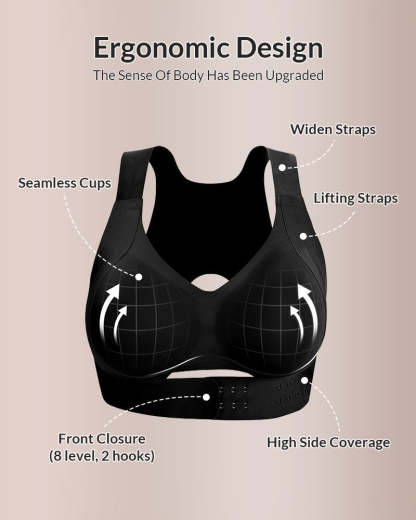 ⚡Hot Sales 50% OFF🔥Cross Back Front Closure Wireless Posture Support Bra