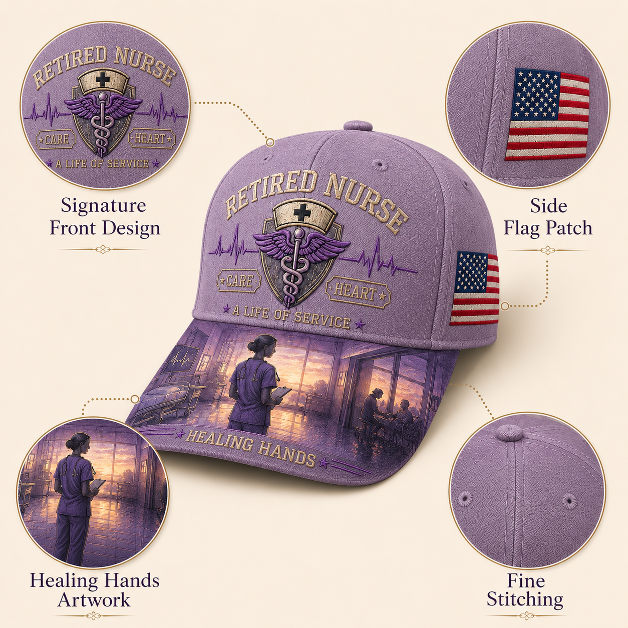 LIMITED-TIME 50% OFF!⏰Retired Nurse Healing Hands Commemorative Cap