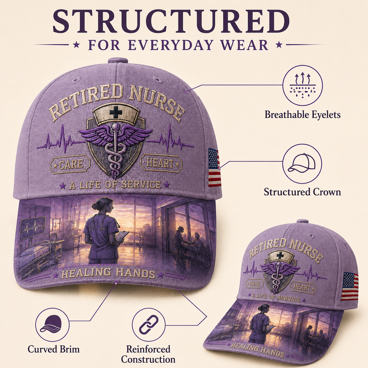 LIMITED-TIME 50% OFF!⏰Retired Nurse Healing Hands Commemorative Cap