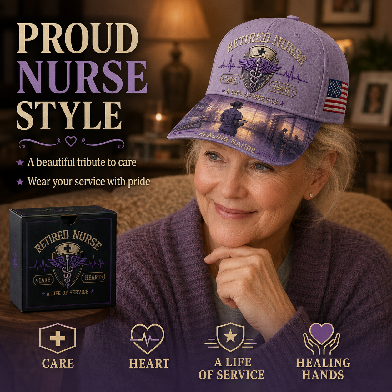 LIMITED-TIME 50% OFF!⏰Retired Nurse Healing Hands Commemorative Cap